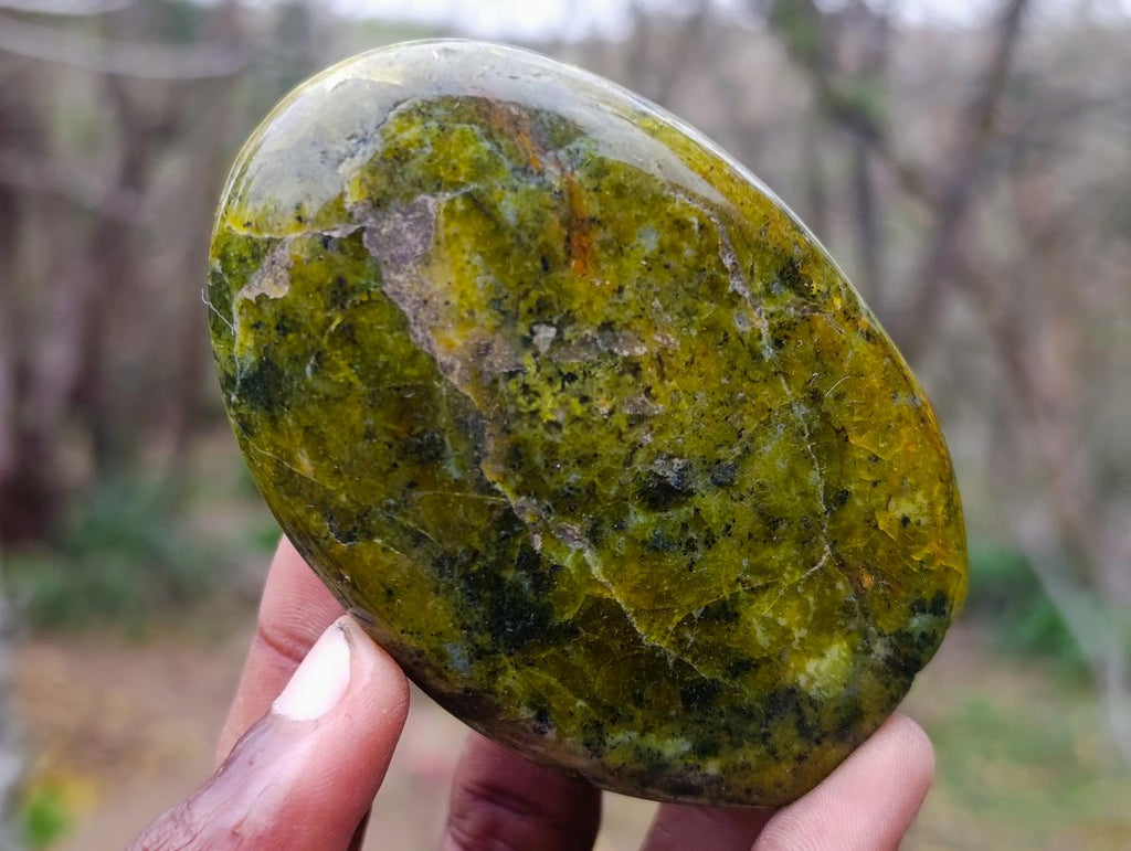 Polished Green Opal Standing Display Pieces x 6 From Betroka, Madagascar