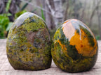 Polished Green Opal Standing Display Pieces x 6 From Betroka, Madagascar