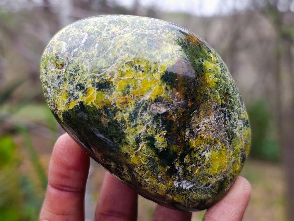 Polished Green Opal Standing Display Pieces x 6 From Betroka, Madagascar
