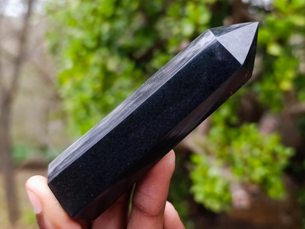 Polished Black Basalt Display Crystals x 12 From Madagascar