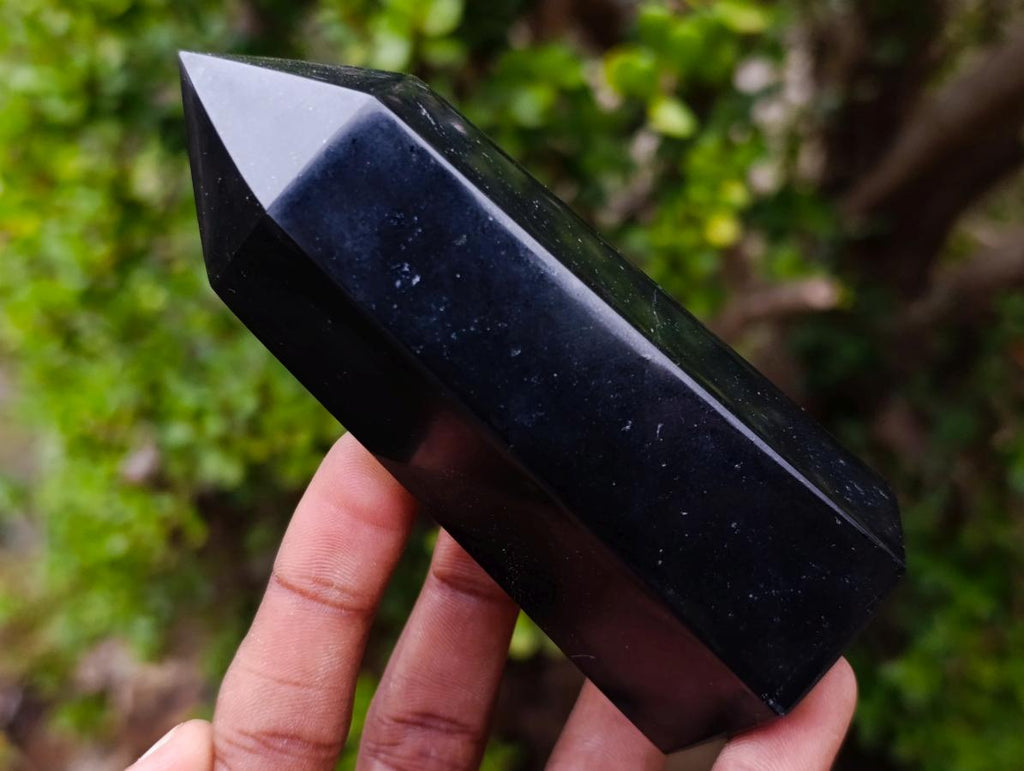 Polished Black Basalt Display Crystals x 12 From Madagascar