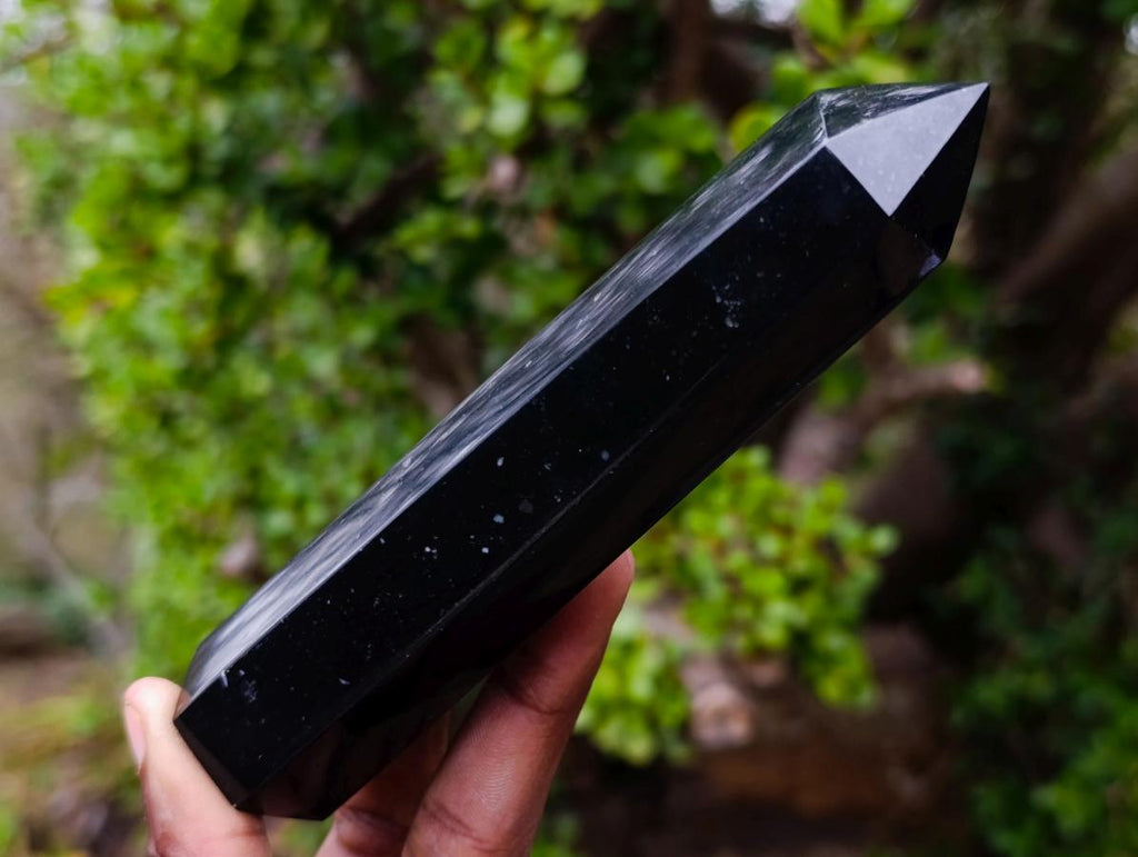 Polished Black Basalt Display Crystals x 12 From Madagascar