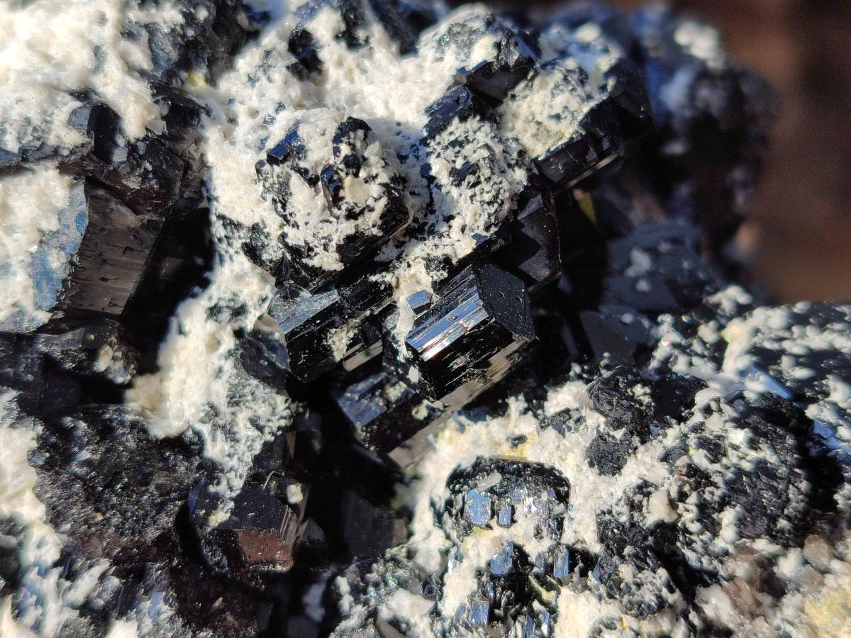 Natural Large Schorl Black Tourmaline Specimens with Feldspar x 2 From Erongo, Namibia