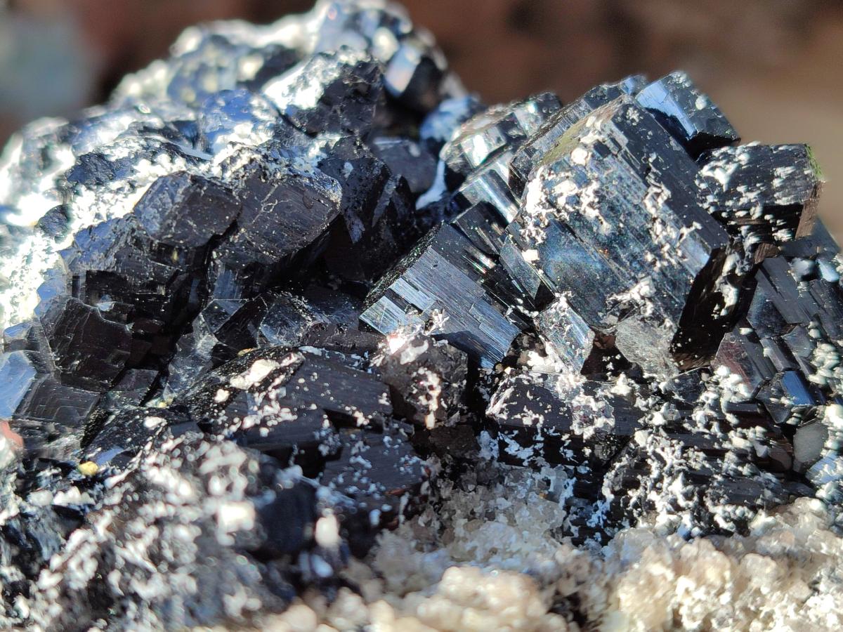 Natural Large Schorl Black Tourmaline Specimens with Feldspar x 2 From Erongo, Namibia
