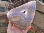 Polished and Natural Large Blue Lace Agate Free Form x 1 From Nsanje, Malawi