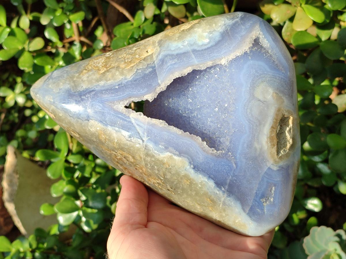 Polished and Natural Large Blue Lace Agate Free Form x 1 From Nsanje, Malawi