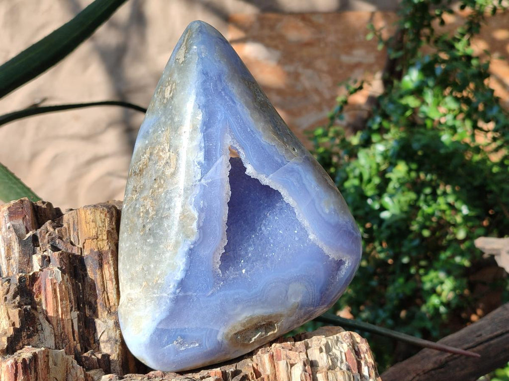 Polished and Natural Large Blue Lace Agate Free Form x 1 From Nsanje, Malawi