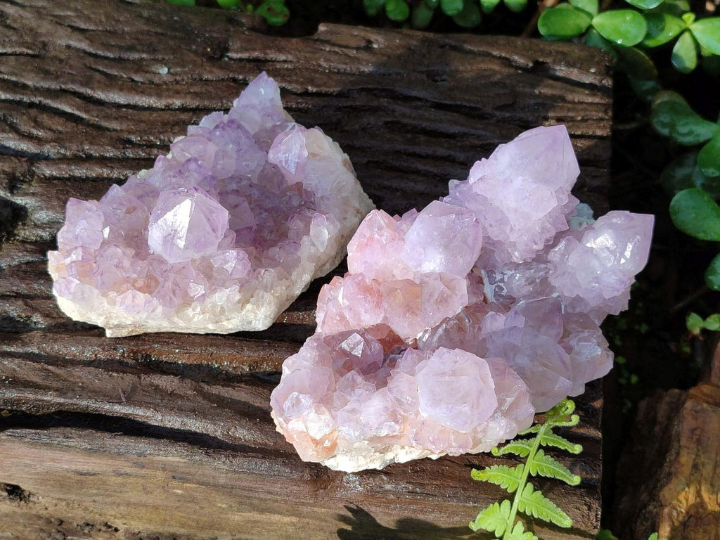 Natural Large Spirit Amethyst Clusters x 2 From Boekenhouthoek, South Africa