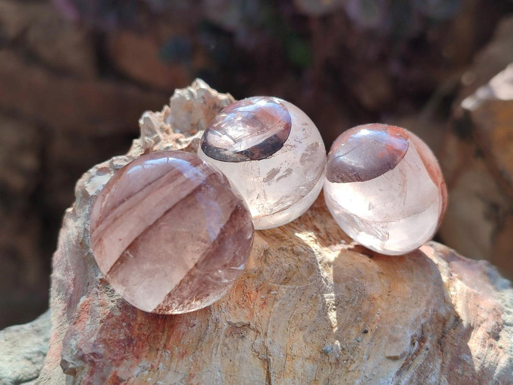 Polished Rounded Mini Red Hematoid Quartz Free Forms x 35 From Ambatondrazaka, Madagascar