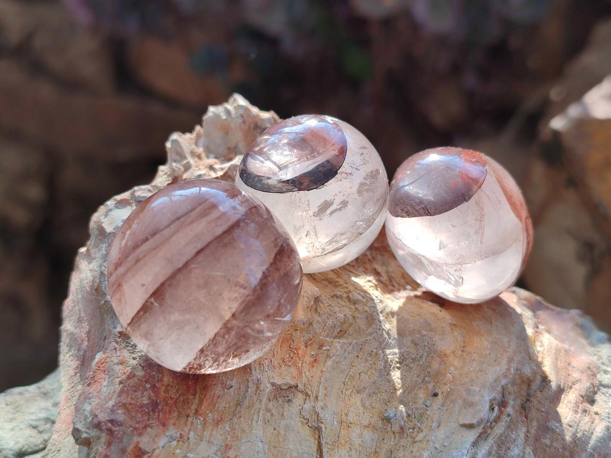 Polished Rounded Mini Red Hematoid Quartz Free Forms x 35 From Ambatondrazaka, Madagascar