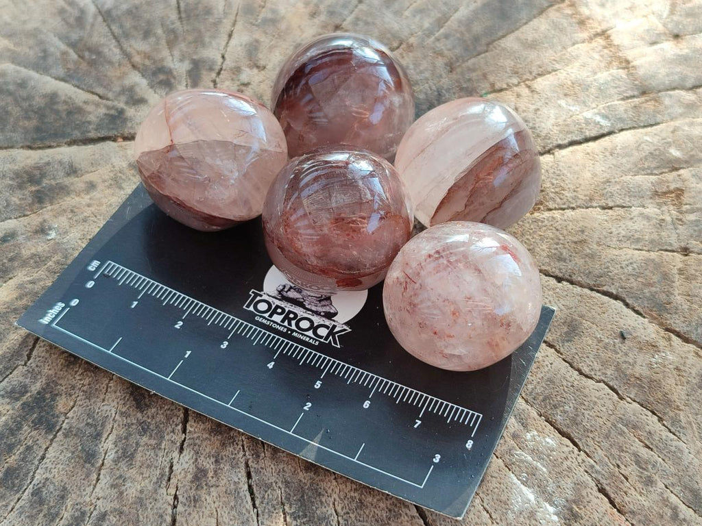 Polished Rounded Mini Red Hematoid Quartz Free Forms x 35 From Ambatondrazaka, Madagascar