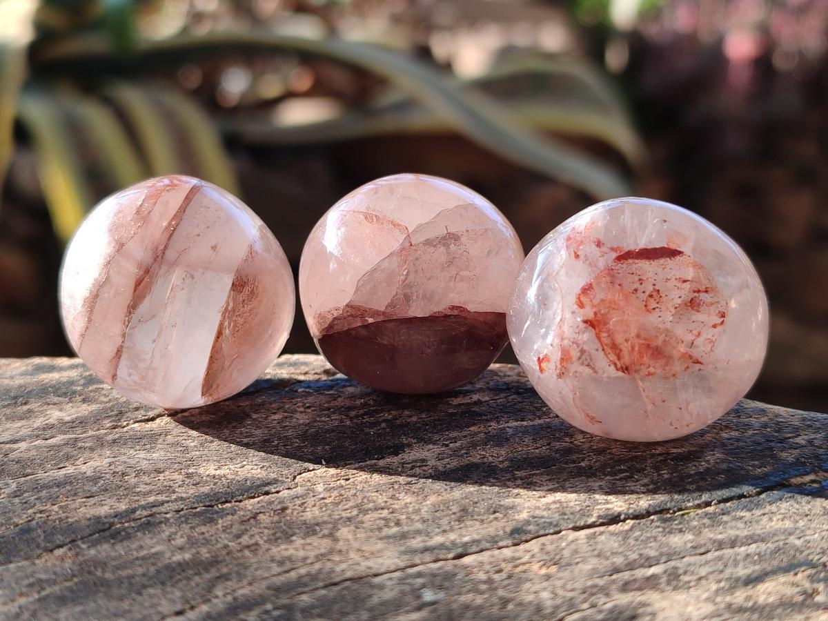 Polished Rounded Mini Red Hematoid Quartz Free Forms x 35 From Ambatondrazaka, Madagascar