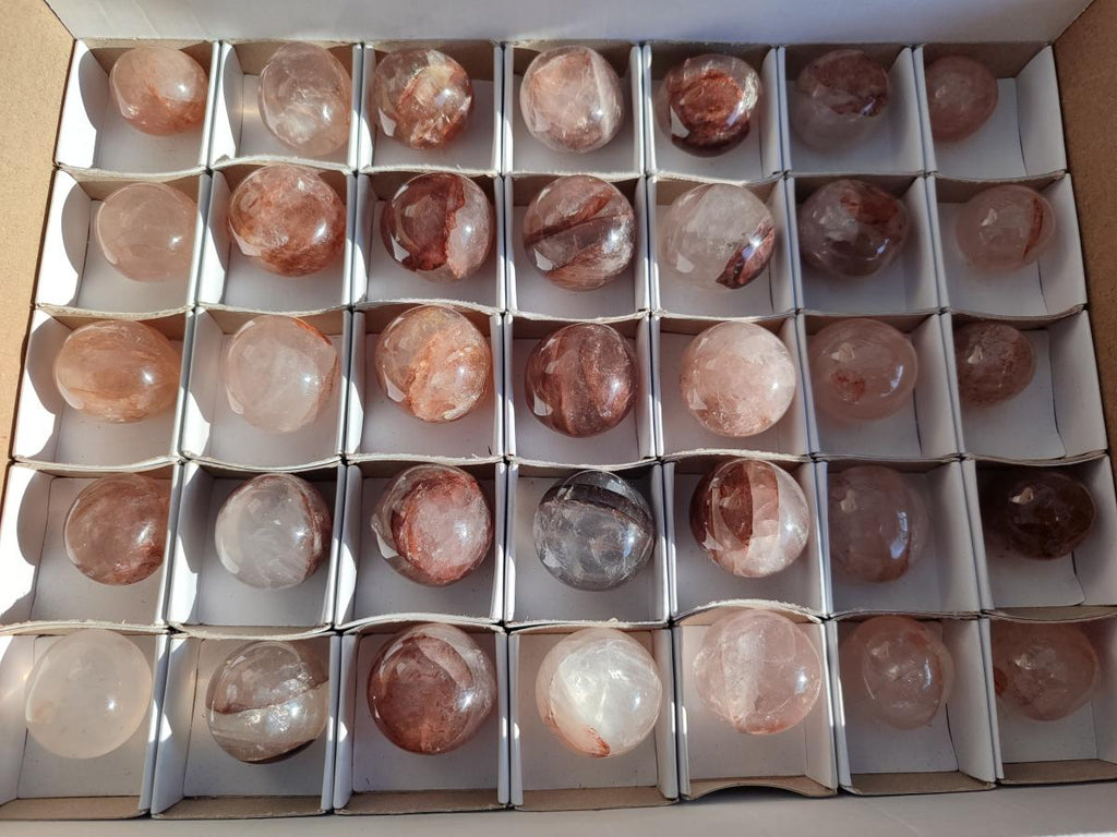 Polished Rounded Mini Red Hematoid Quartz Free Forms x 35 From Ambatondrazaka, Madagascar