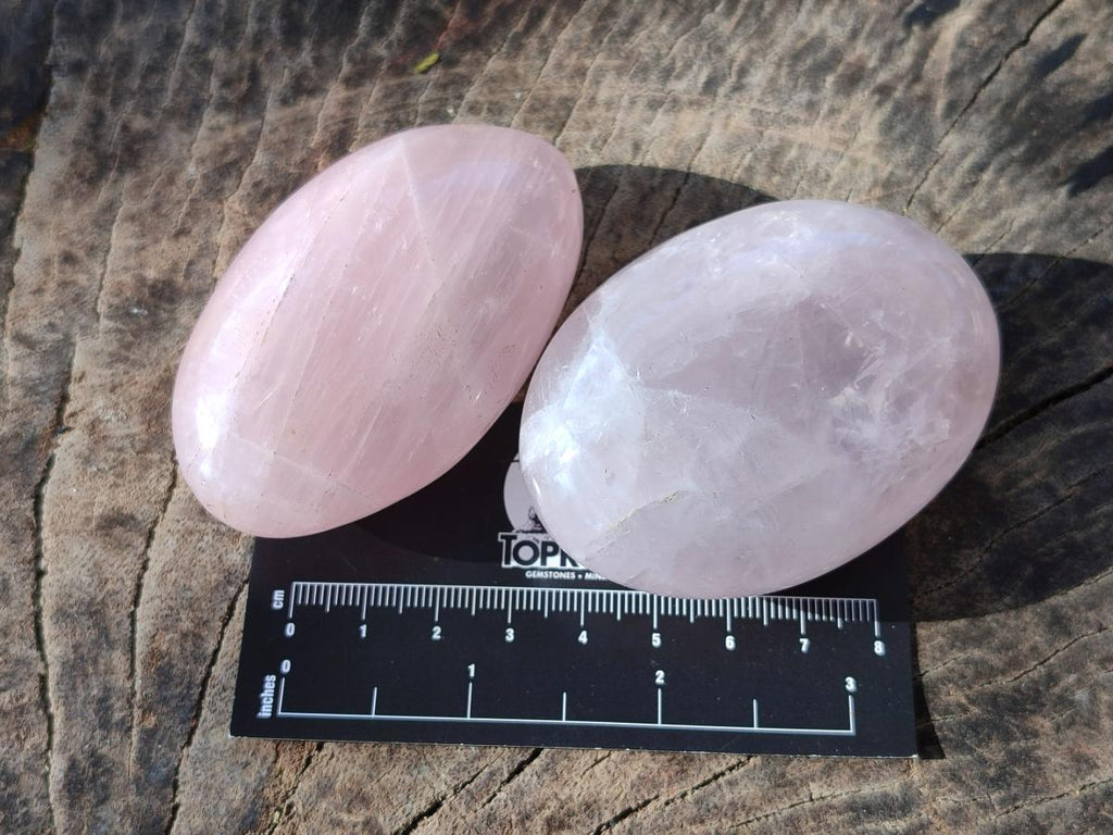 Polished Gemmy Rose Quartz Galets x 12 From Madagascar