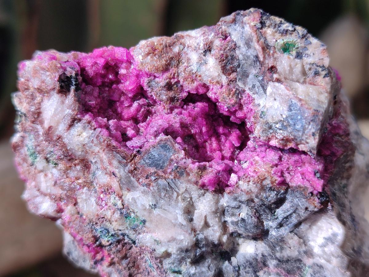 Natural Salrose Cobaltoan Dolomite Specimens with Malachite and Kaolinite x 6 From Kakanda, Congo