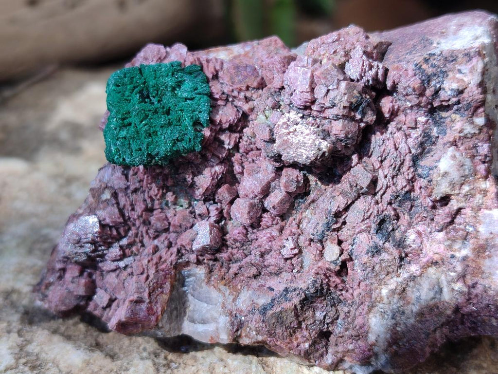 Natural Salrose Cobaltoan Dolomite Specimens with Malachite and Kaolinite x 6 From Kakanda, Congo