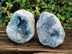 Natural Blue Celestite Specimens x 2 From Sakoany, Madagascar