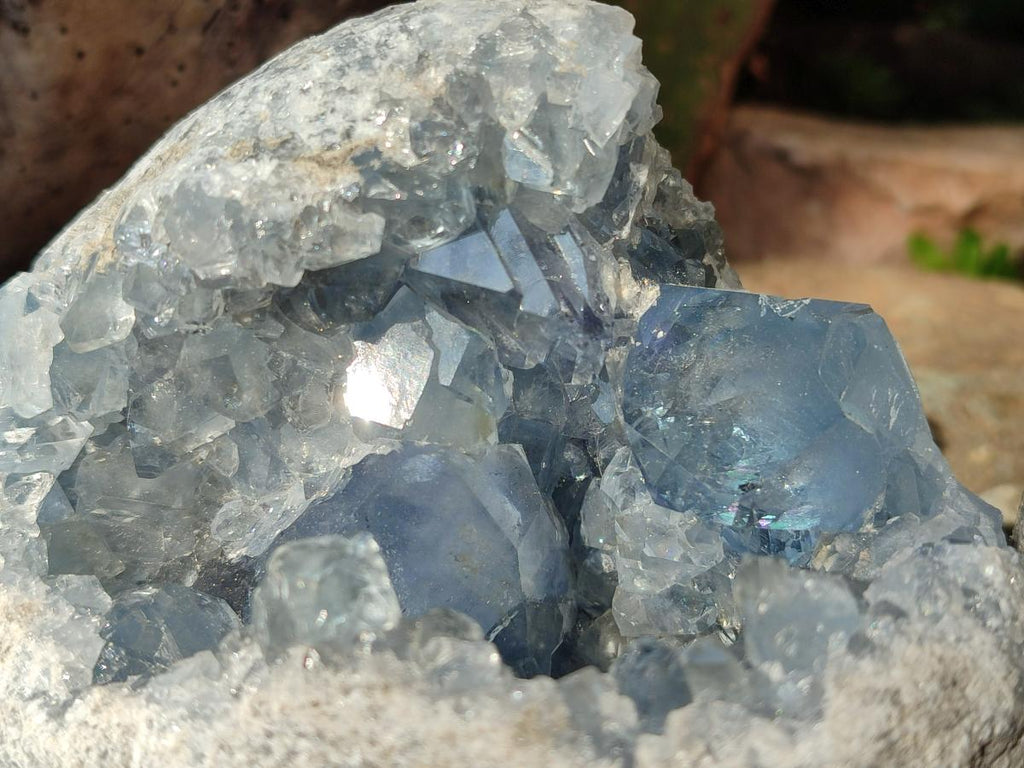 Natural Blue Celestite Specimens x 2 From Sakoany, Madagascar