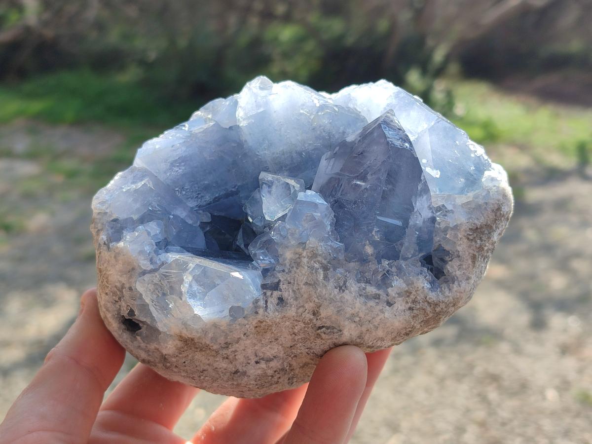 Natural Blue Celestite Specimens x 2 From Sakoany, Madagascar