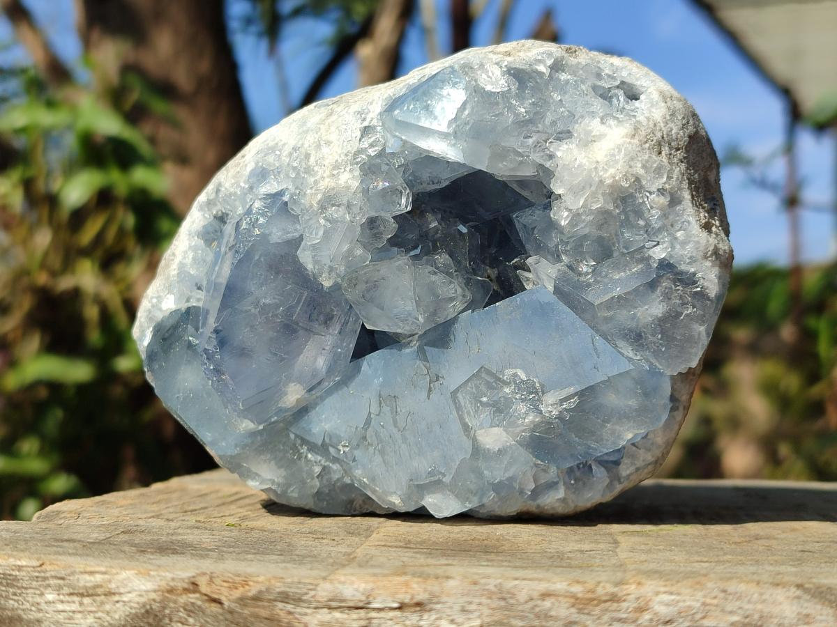 Natural Blue Celestite Specimens x 2 From Sakoany, Madagascar