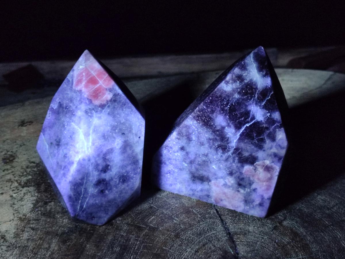 Polished Lepidolite Display Crystals x 2 From Zimbabwe