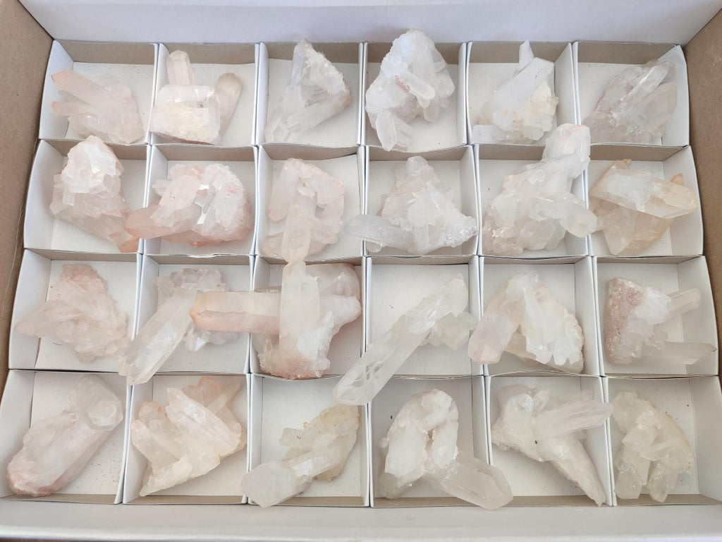 Natural Malagasy Quartz Clusters x 24 From Madagascar