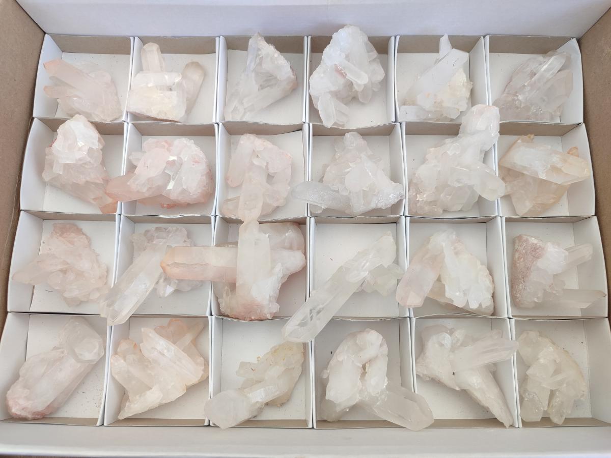 Natural Malagasy Quartz Clusters x 24 From Madagascar