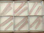 Polished Gemmy Rose Quartz Crystals x 12 From Madagascar