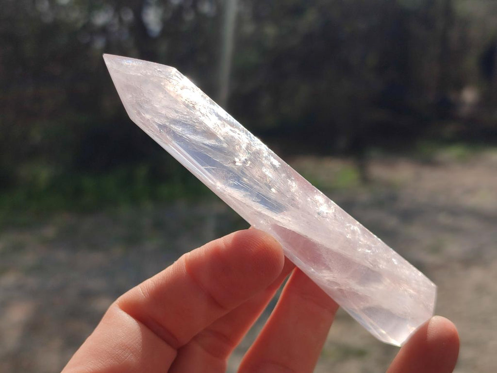 Polished Gemmy Rose Quartz Crystals x 12 From Madagascar