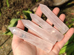 Polished Gemmy Rose Quartz Crystals x 12 From Madagascar
