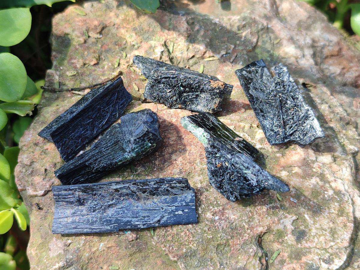 Natural Schorl Black Tourmaline Crystal Specimens x 88 From Erongo, Namibia