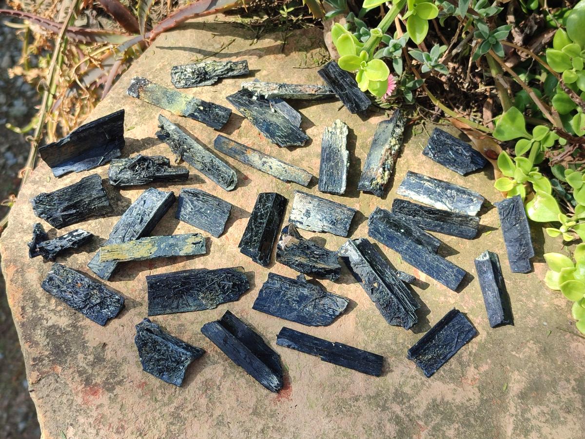 Natural Schorl Black Tourmaline Crystal Specimens x 88 From Erongo, Namibia