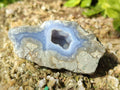 Polished One Side Blue Lace Agate Geodes x 24 From Nsanje, Malawi