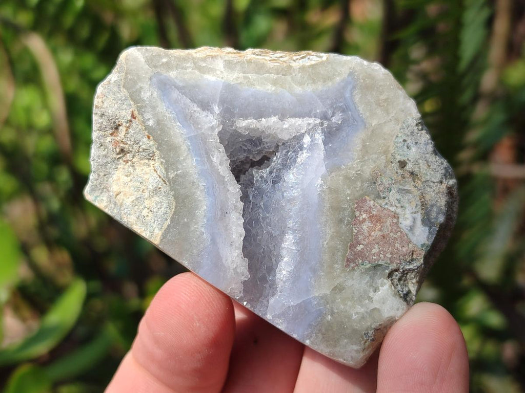 Polished One Side Blue Lace Agate Geodes x 24 From Nsanje, Malawi