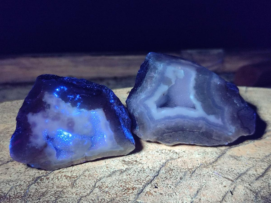 Polished One Side Blue Lace Agate Geodes x 24 From Nsanje, Malawi