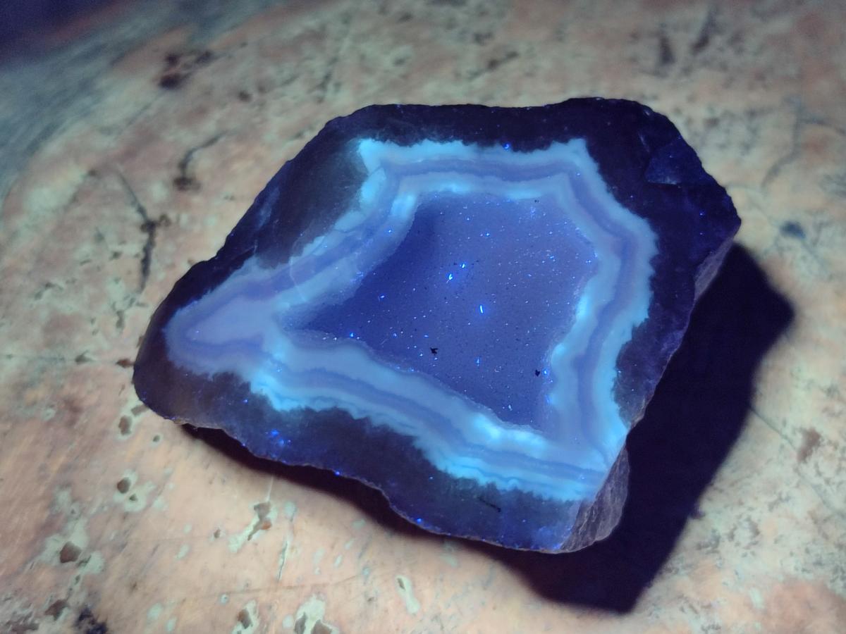 Polished One Side Blue Lace Agate Geodes x 24 From Nsanje, Malawi