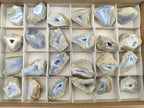 Polished One Side Blue Lace Agate Geodes x 24 From Nsanje, Malawi