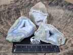 Polished One Side Blue Lace Agate Geodes x 24 From Nsanje, Malawi