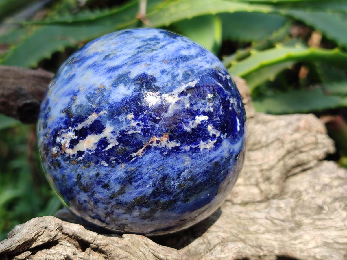 Polished Sodalite Spheres x 2 From Kunene River, Namibia