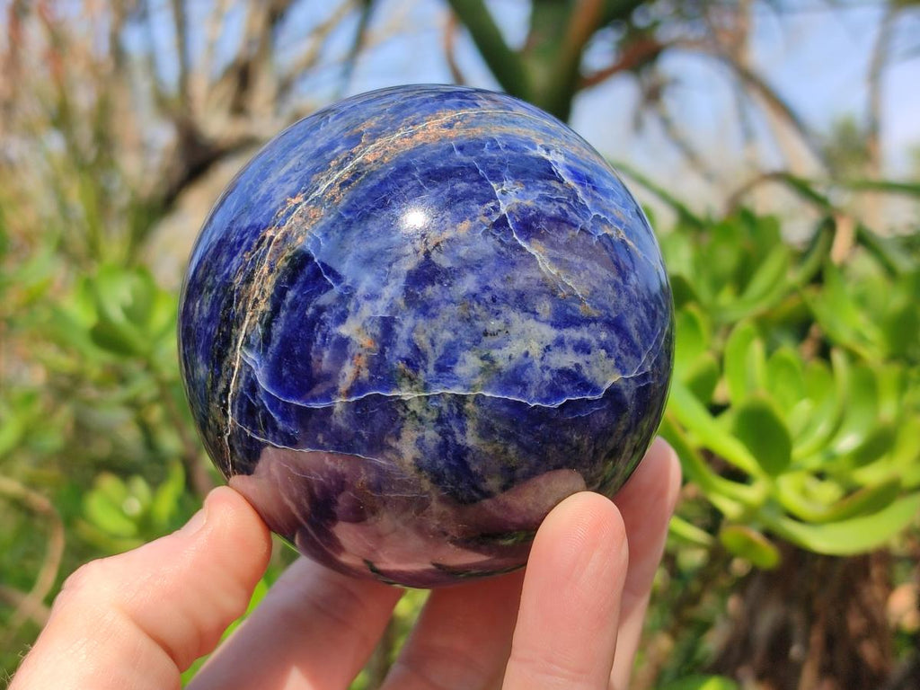 Polished Sodalite Spheres x 2 From Kunene River, Namibia