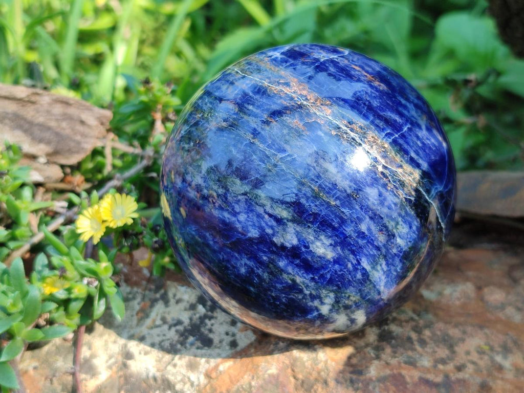 Polished Sodalite Spheres x 2 From Kunene River, Namibia