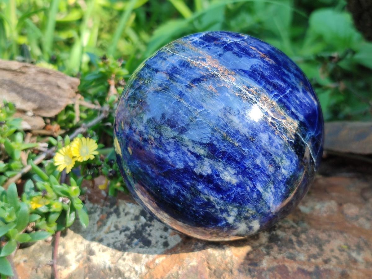 Polished Sodalite Spheres x 2 From Kunene River, Namibia
