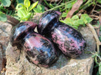 Polished Rhodonite Gemstone Mushrooms x 6 From Ambindavato, Madagascar