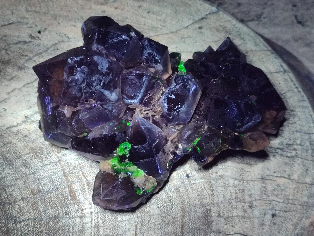 Natural Smokey Quartz Clusters with Foitite x 3 From Erongo, Namibia