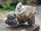 Natural Smokey Quartz Clusters with Foitite x 3 From Erongo, Namibia