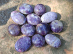Polished Lepidolite Galets x 12 From Ambatondrazaka, Madagascar