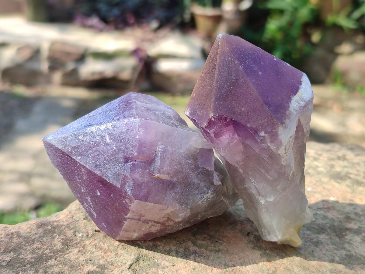 Natural Dark Purple Jacaranda Amethyst Single Crystals x 12 From Mumbwa, Zambia