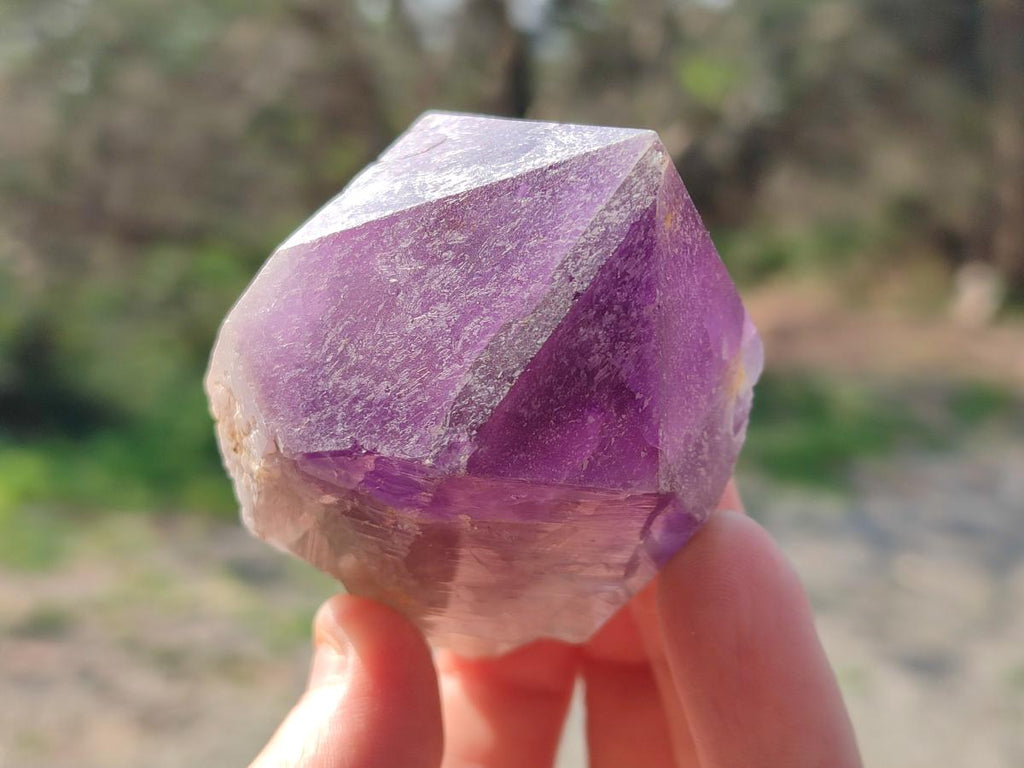 Natural Dark Purple Jacaranda Amethyst Single Crystals x 12 From Mumbwa, Zambia