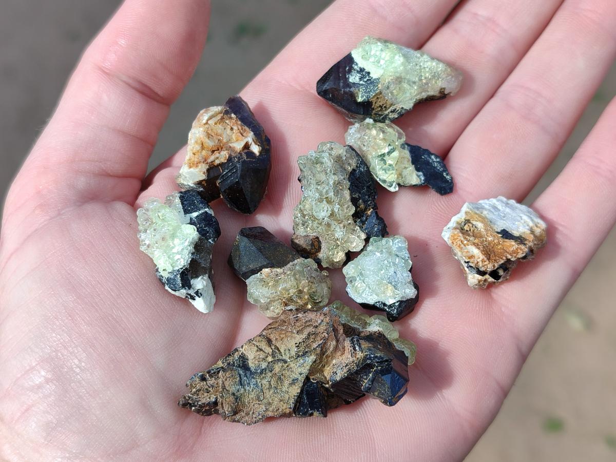 Natural Rare Hyalite Opal Specimens with Associated Minerals x 70 From Namibia