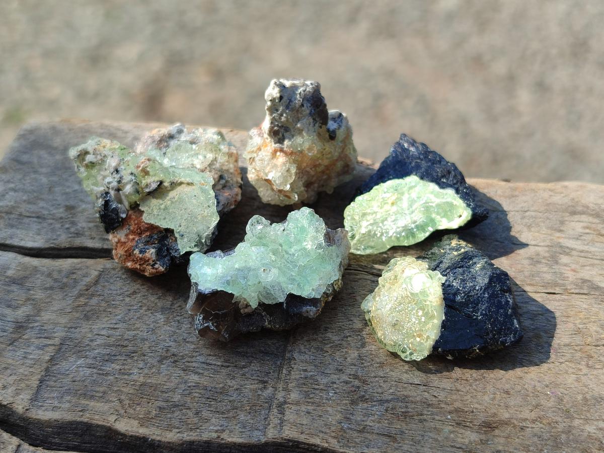 Natural Rare Hyalite Opal Specimens with Associated Minerals x 70 From Namibia